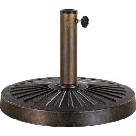 30 lbs Bronze Round Resin and Iron Patio Umbrella Base with Water Resistant
