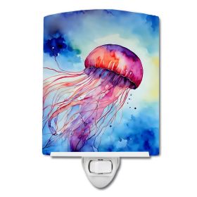 NEW Jellyfish Ceramic Night Light Compact, UL-Certified, Ideal for Bedroom, Bathroom, Nursery, Hallway, Kitchen, 6x4x3, Multicolor