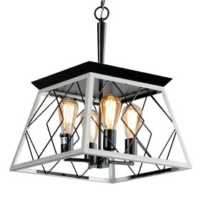 4-Light Farmhouse Chandeliers For Dining Room White(No Bulbs)